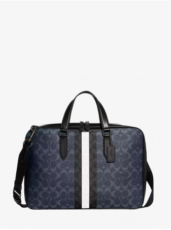 Сумка COACH Graham Slim Brief In Blocked Signature Canvas With Varsity Stripe